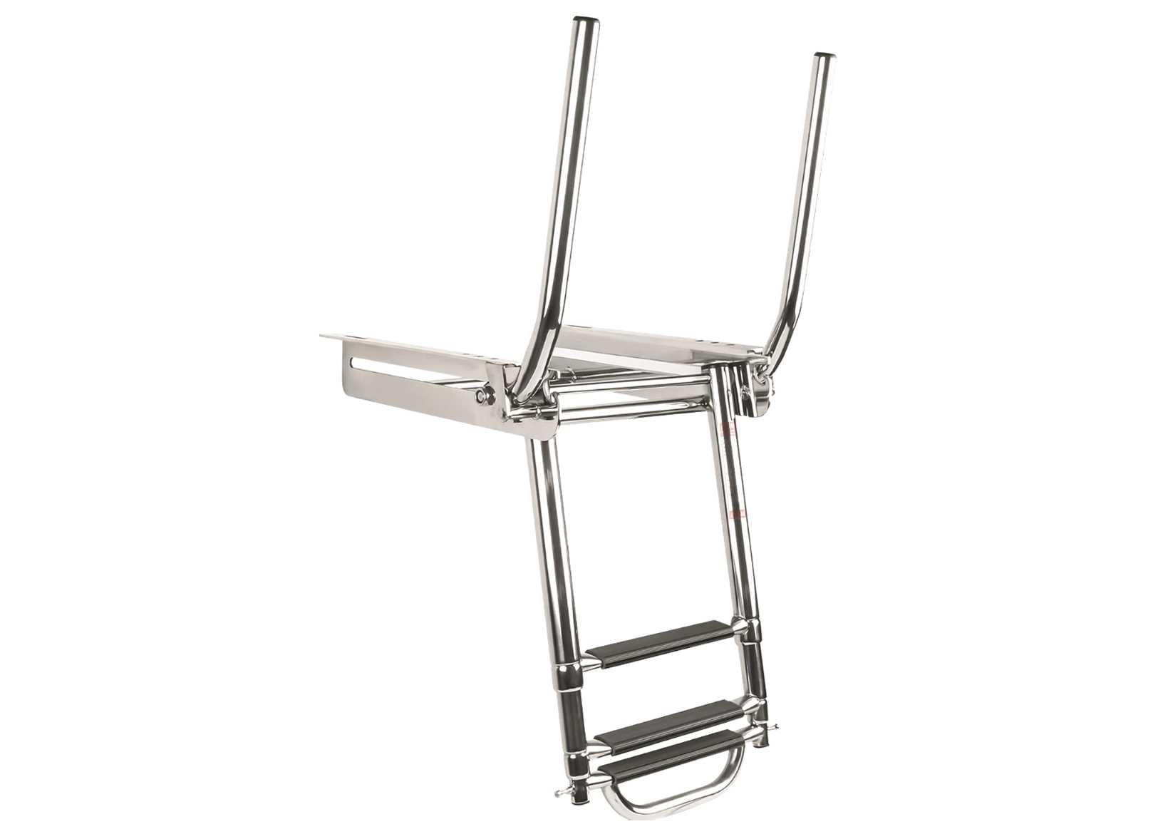 Image Scaletta Estraibile a 3 Gradini con Passamano Abbattibile Inox 316