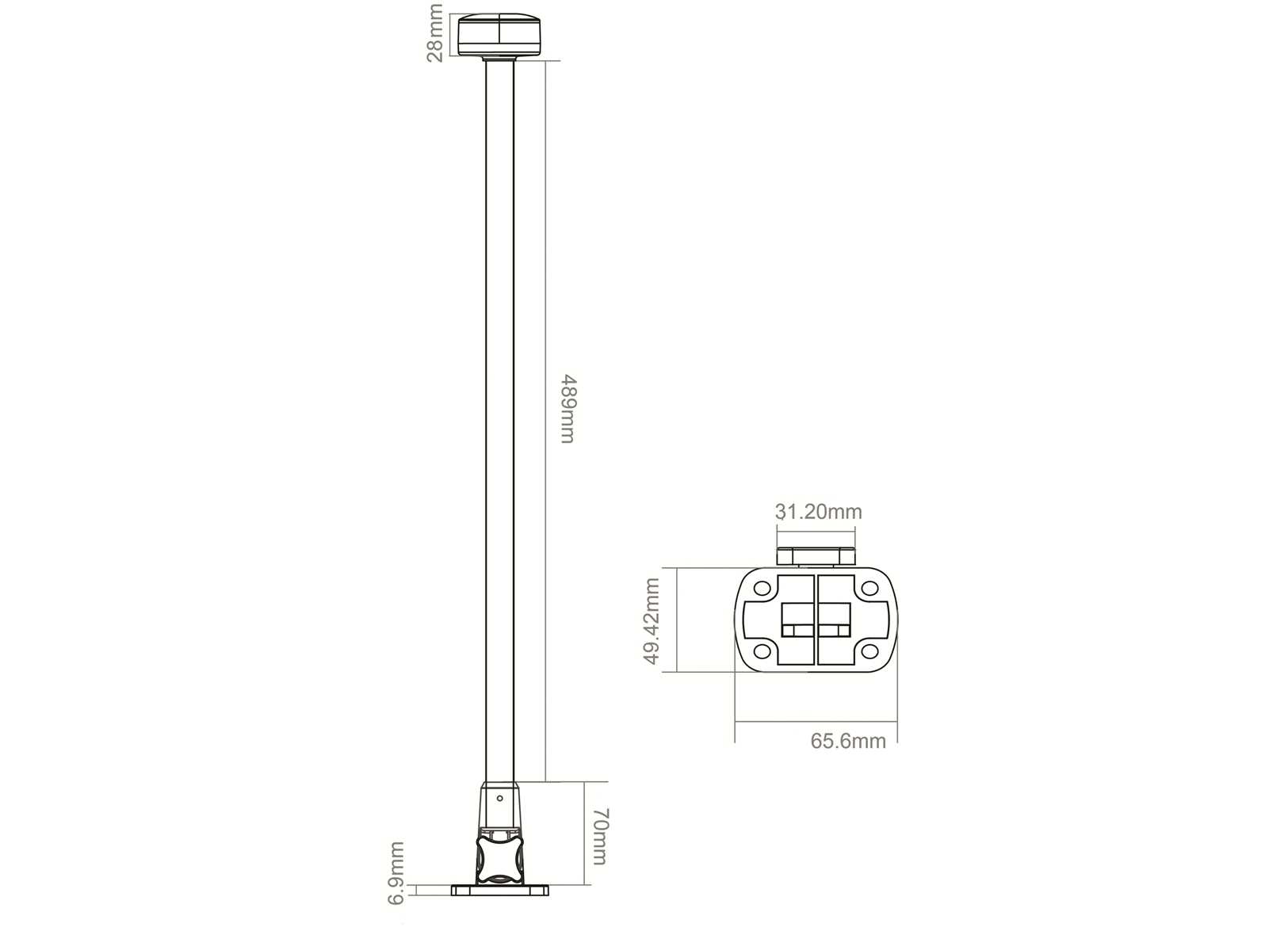 Fanale di Via Led 360 Bianco su Asta Pieghevole Ufo h60cm-img2113372_5.jpg