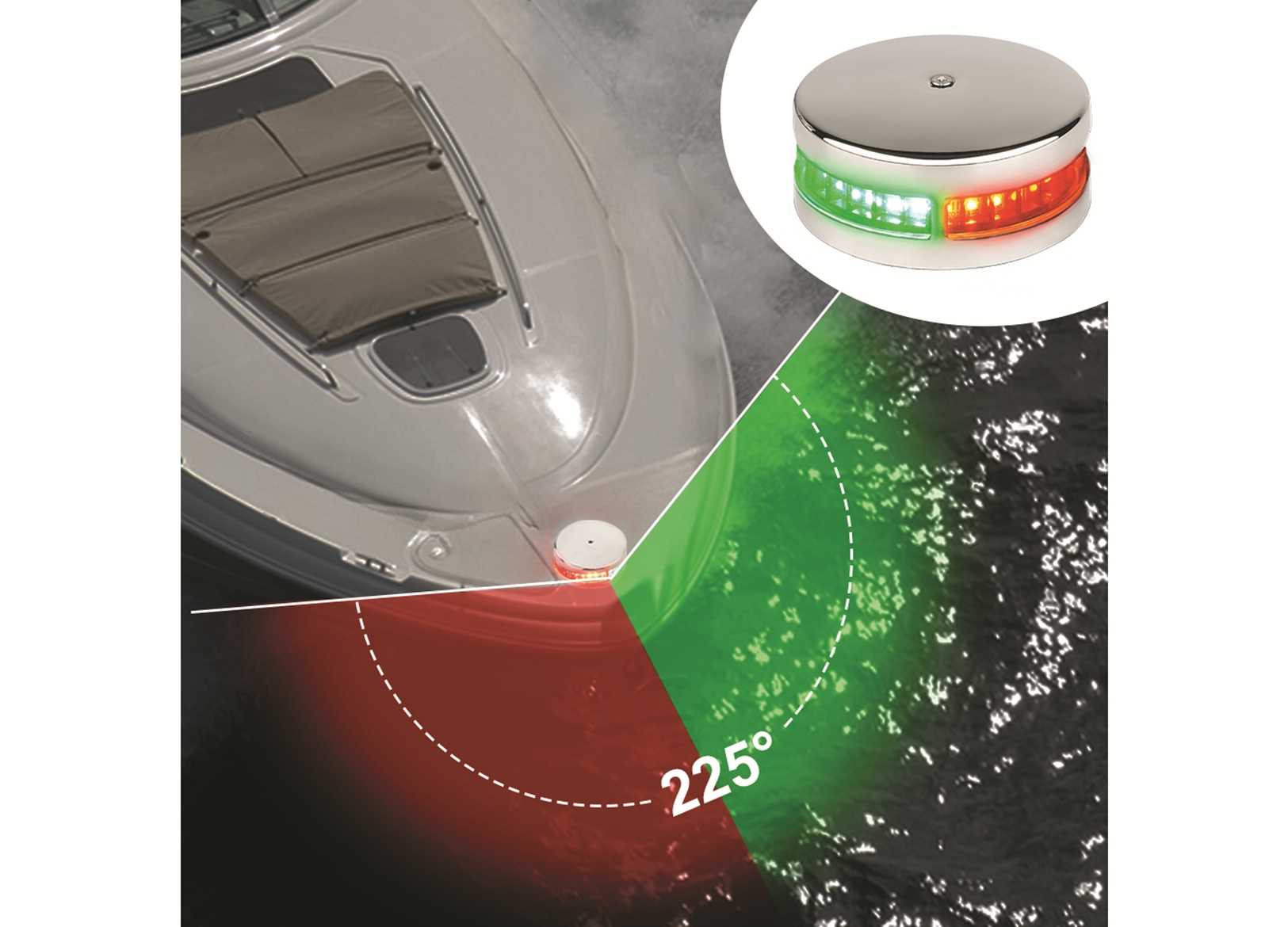 Fanale di Via Led di Prua Combinato Rosso/verde Ufo in Acciaio Inox-img2111576_4.jpg