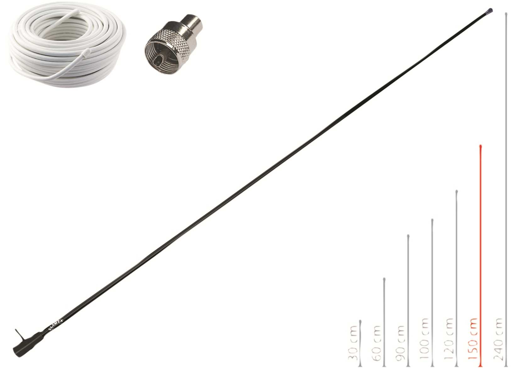 Image Antenna Glomex Vhf RA112AIS/BK Motor Nera