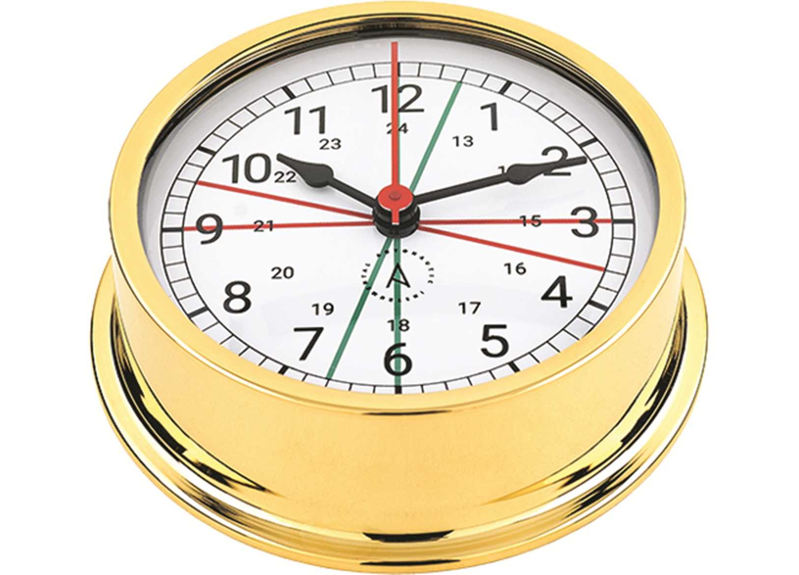 Image Orologio Silenzio Radio A-Nautic Pacific 120mm Ottone Lucido