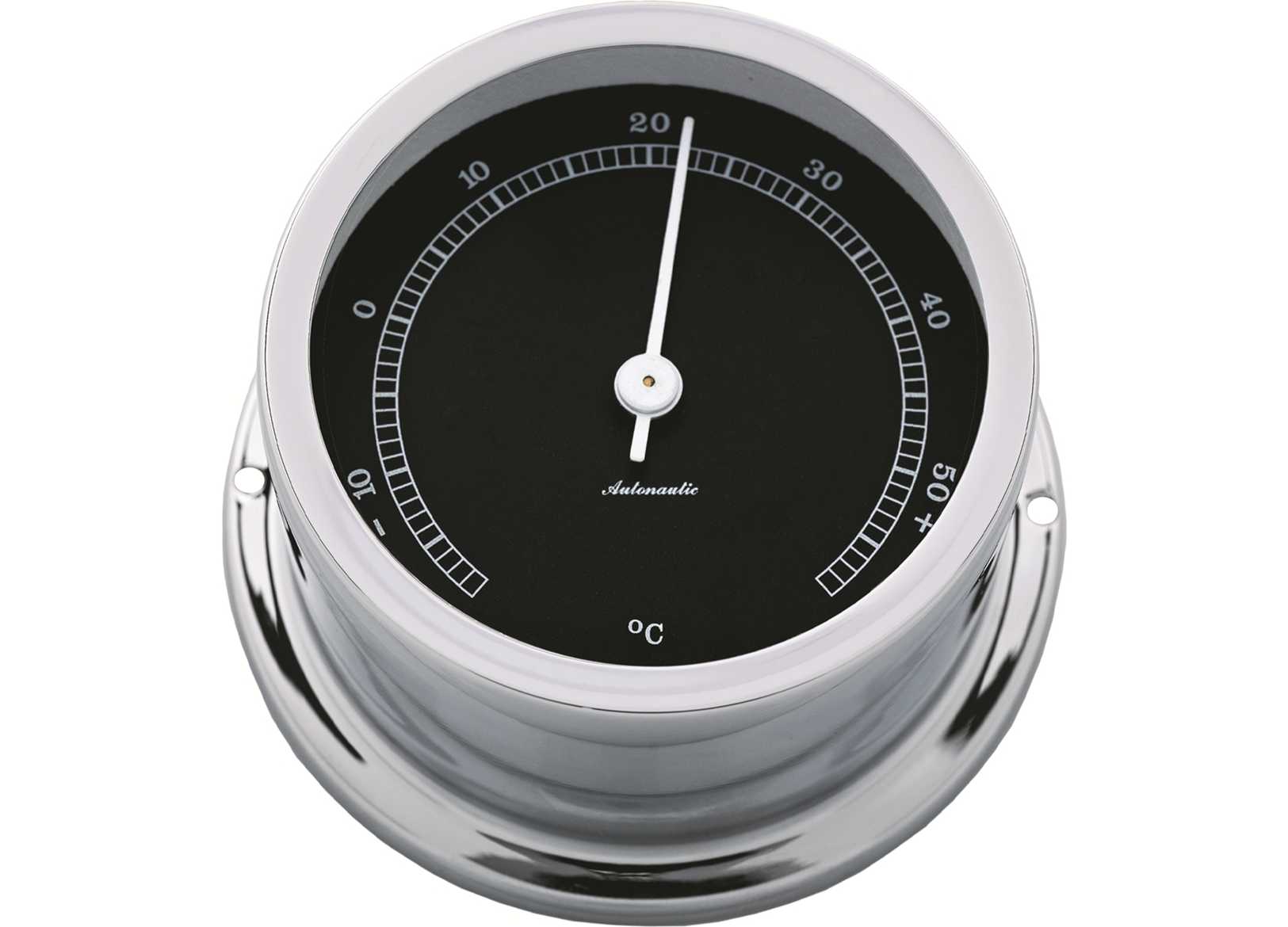 Image Termometro A-Nautic Minor 72mm Quadrante Nero Ottone Cromato