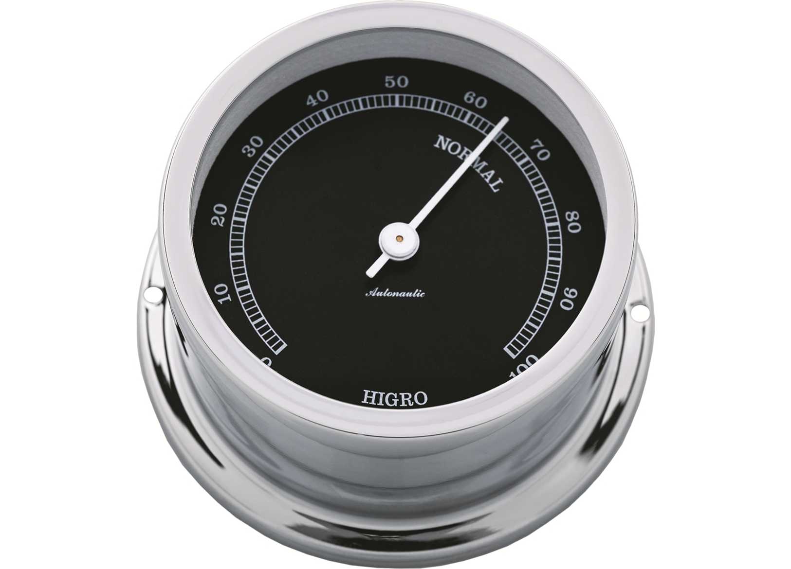 Image Igrometro A-Nautic Minor 72mm Quadrante Nero Ottone Cromato