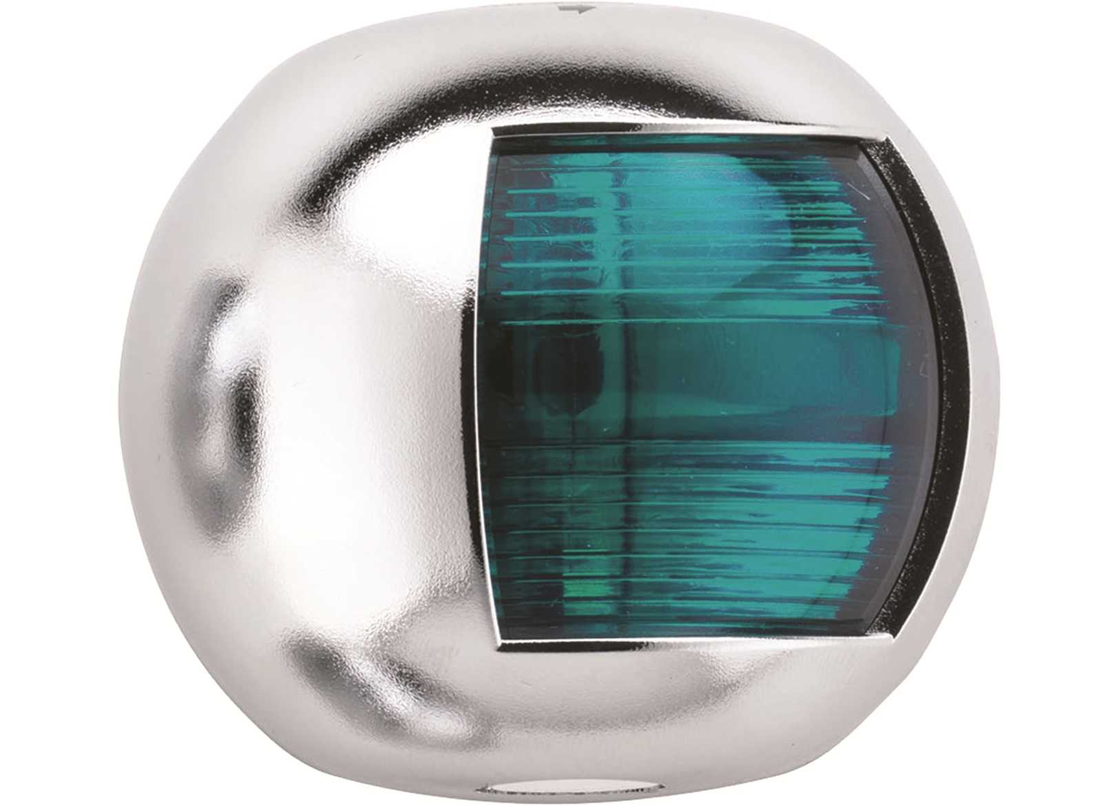 Image Fanale di Via Laterale Verde Led Mezza Sfera Inox 70x63mm