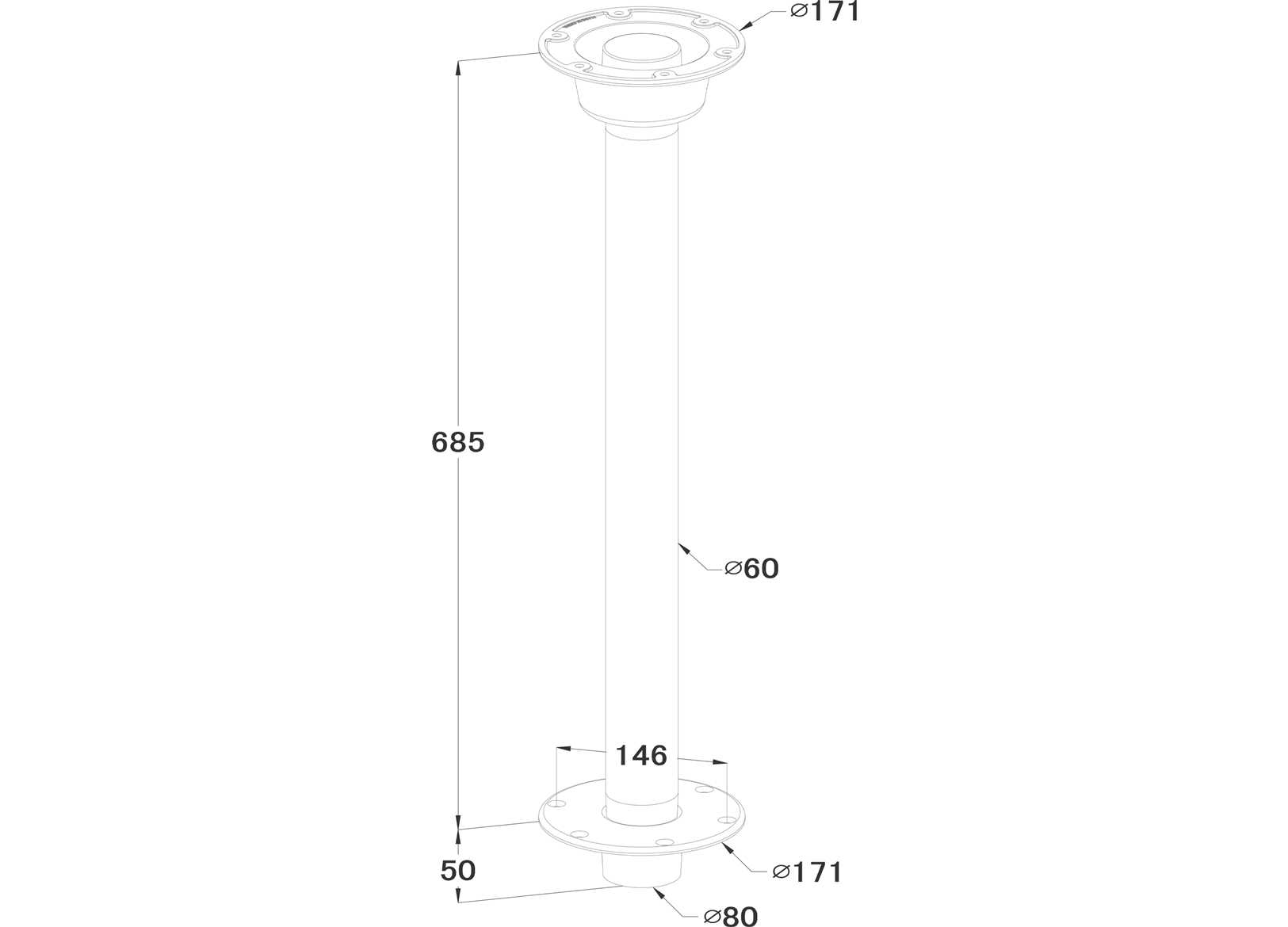 Supporto Tavolo CL2 h68,5cm in Alluminio Nero-img0840014_4.jpg