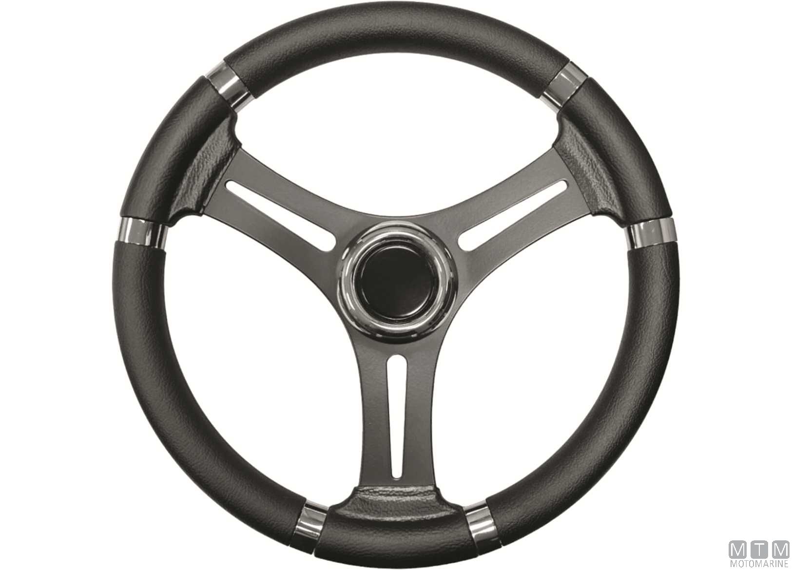 Image Volante T18 Ghost Nero in Poliuretano e Acciaio Inox &Oslash;350mm