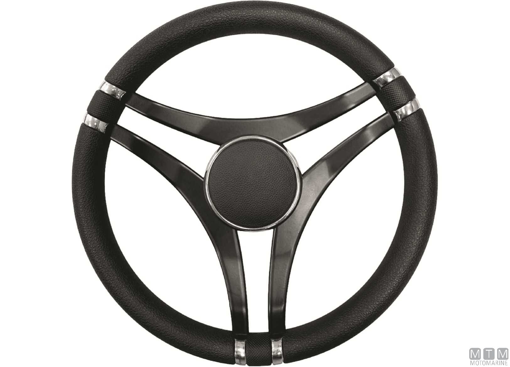 Image Volante T28 Ghost Nero in Poliuretano e Acciaio Inox &Oslash;350mm