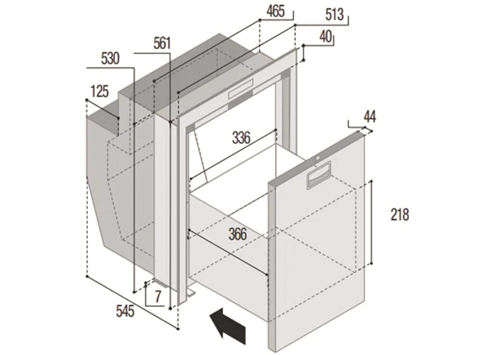Frigo a Cassetto 62L Vf DW62I OCX2 Drinks Inox Compressore Interno-img1548263_2.jpg