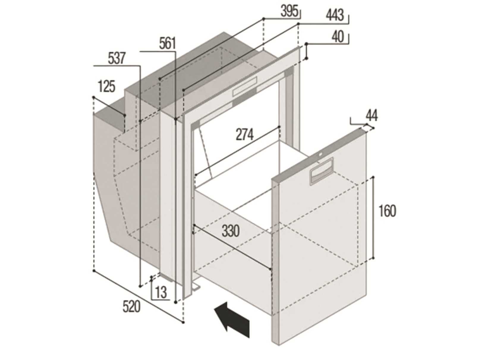 Frigo a Cassetto 51L Vf DW51I OCX2 Drinks Inox Compressore Interno-img1548253_3.jpg