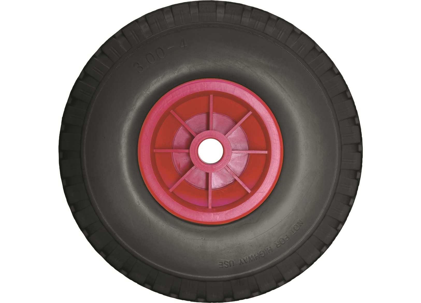 Ruota Piena Antiforatura per Carrelli Ø260mm Foro Ø20mm Nera