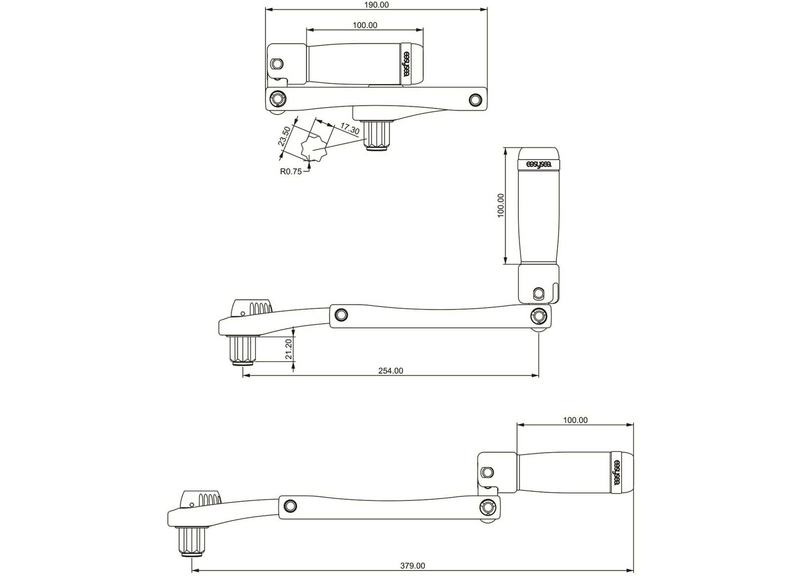 Manovella Pieghevole Flipper Easysea 10