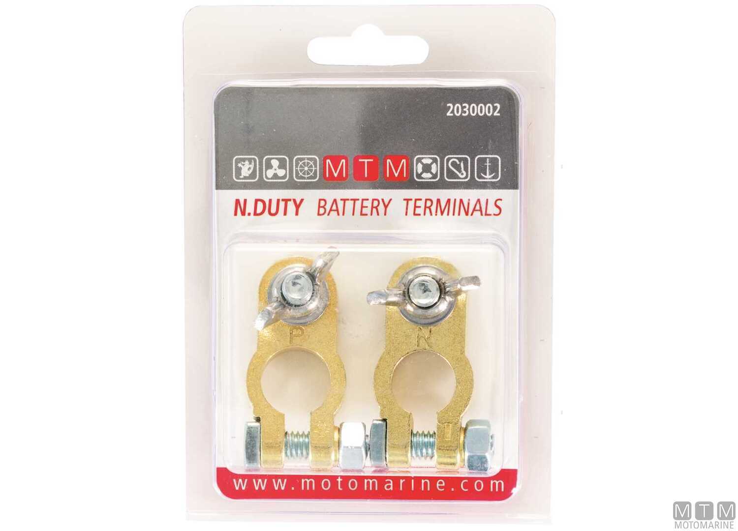 Image Morsetti Batteria Blister in Ottone con Farfalle Inox