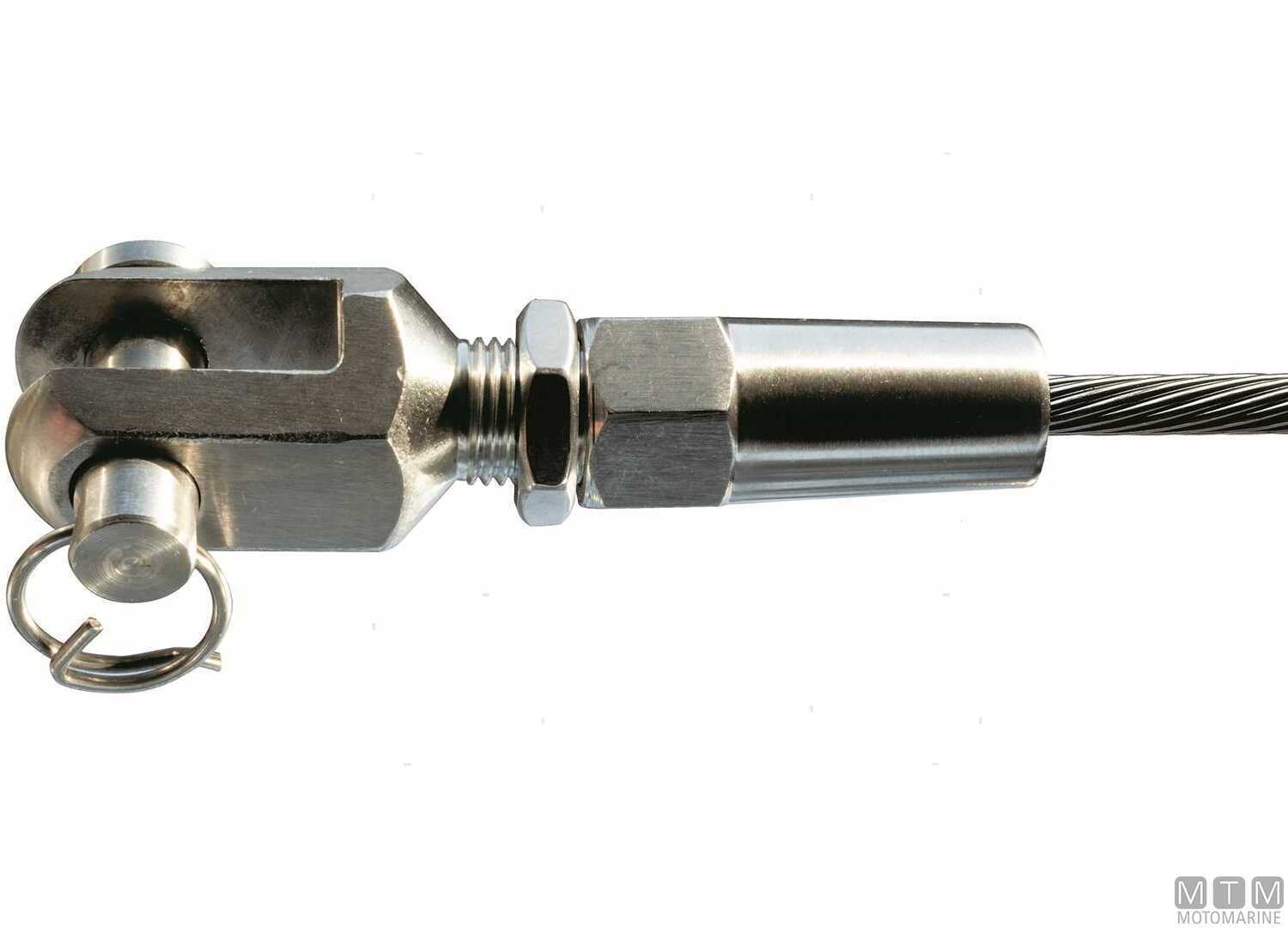 Image Terminale Rapido a Forcella per Cavo &Oslash;3mm Acciaio Inox 316