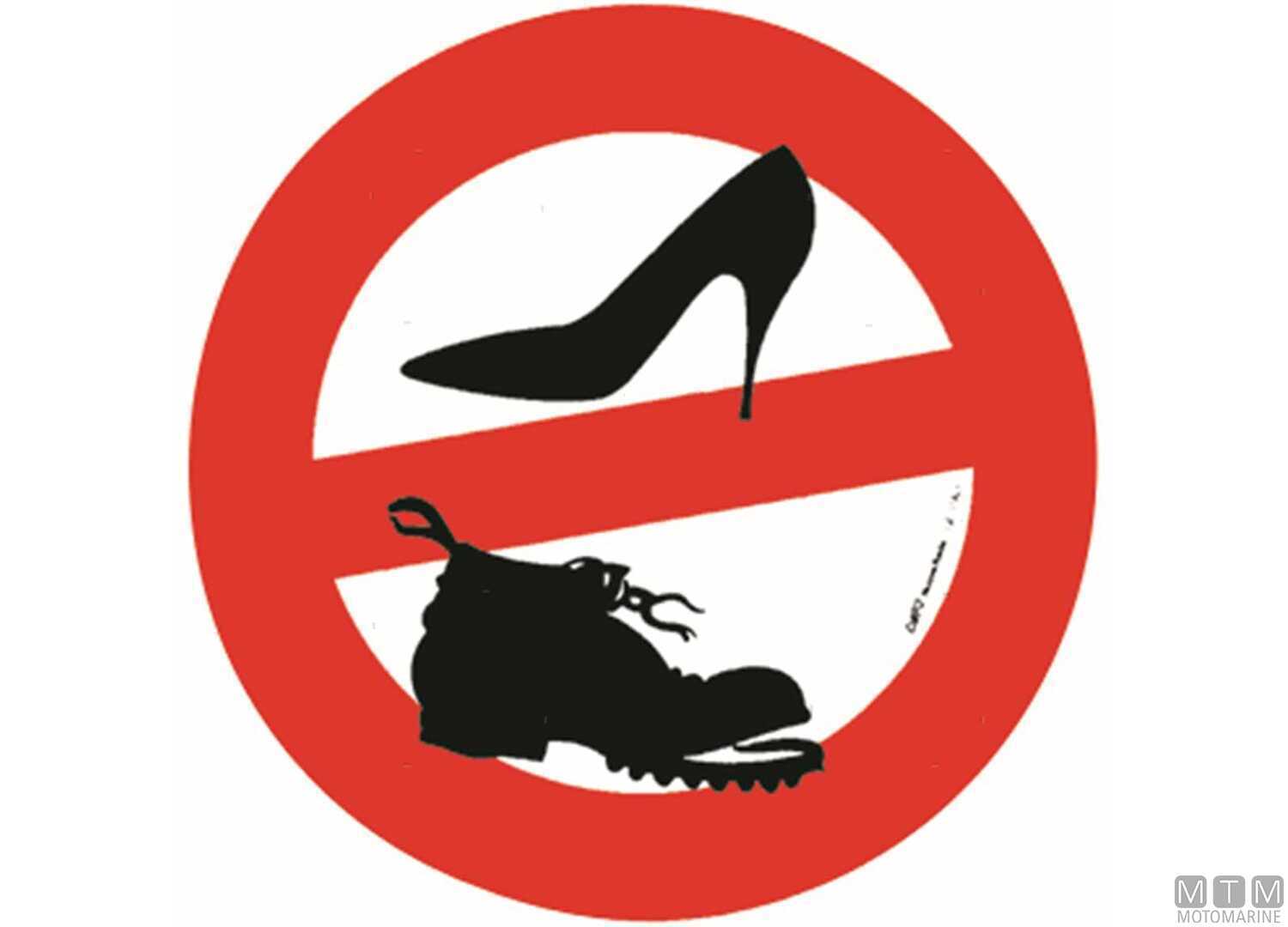 Image Tabella Adesiva Divieto Scarpe 150mm