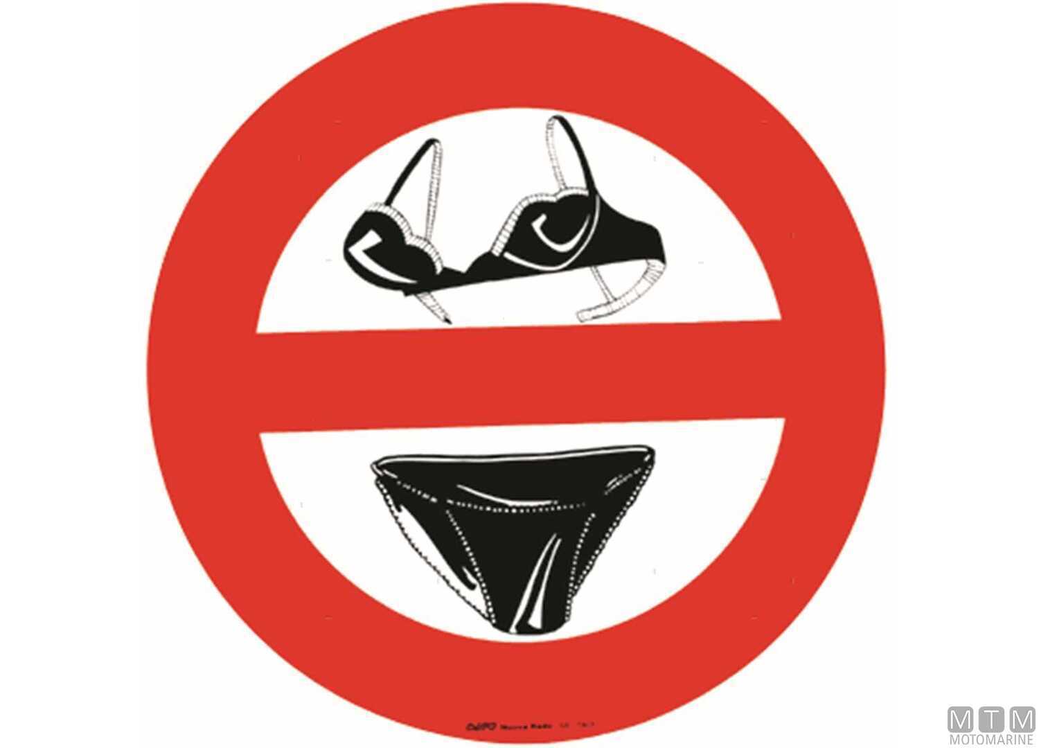 Image Tabella Adesiva Divieto Bikini 150mm