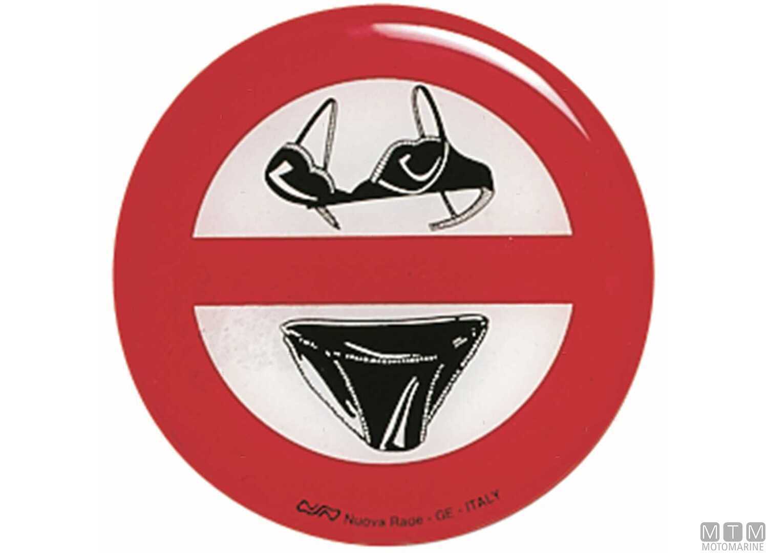 Image Tabella Adesiva Divieto Bikini Gommata