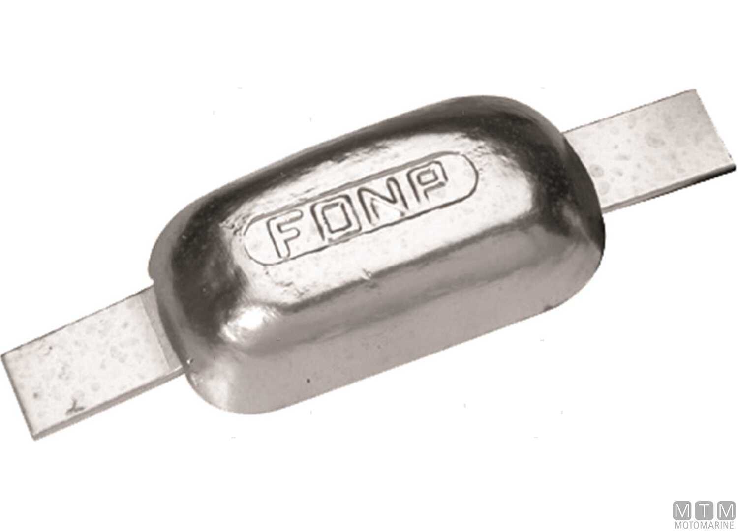 Image Anodo a Piastra Ovale con Inserto a Saldare l100mm 0.6KG in Zinco