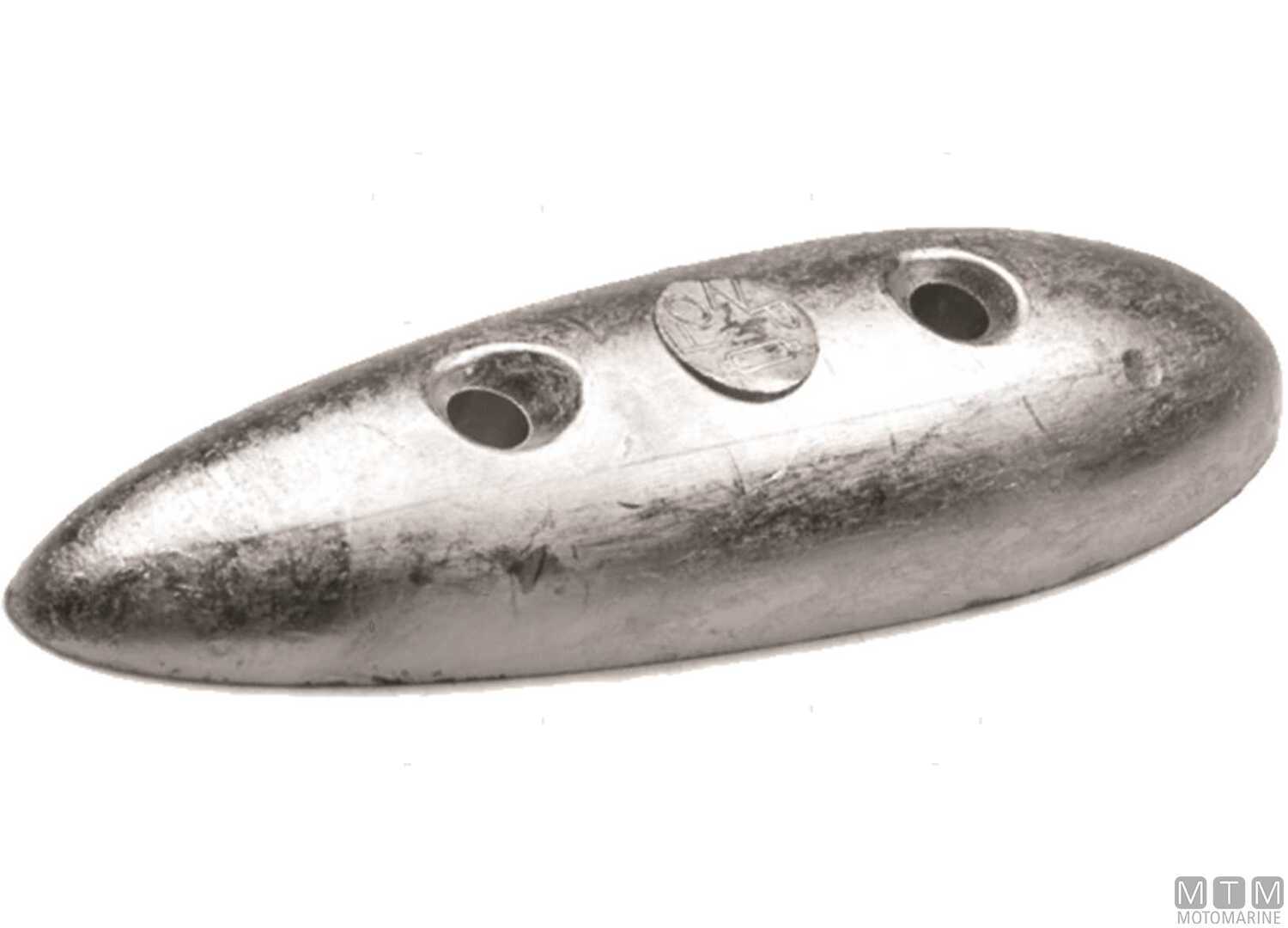 Image Anodo a Piastra Ovale Ovin l140mm in Zinco