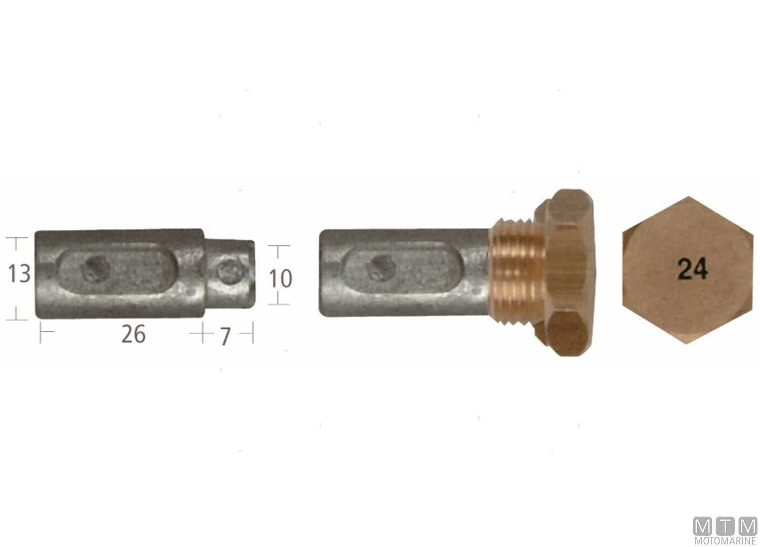 Image Zinc Aifo-fiat Pencil Anode 13X26+7MM
