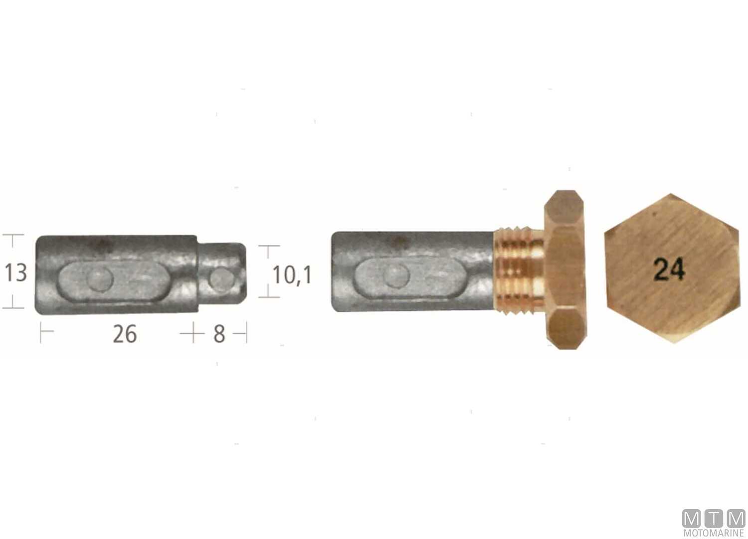 Image Zinc Aifo-fiat Pencil Anode 13X26+8MM