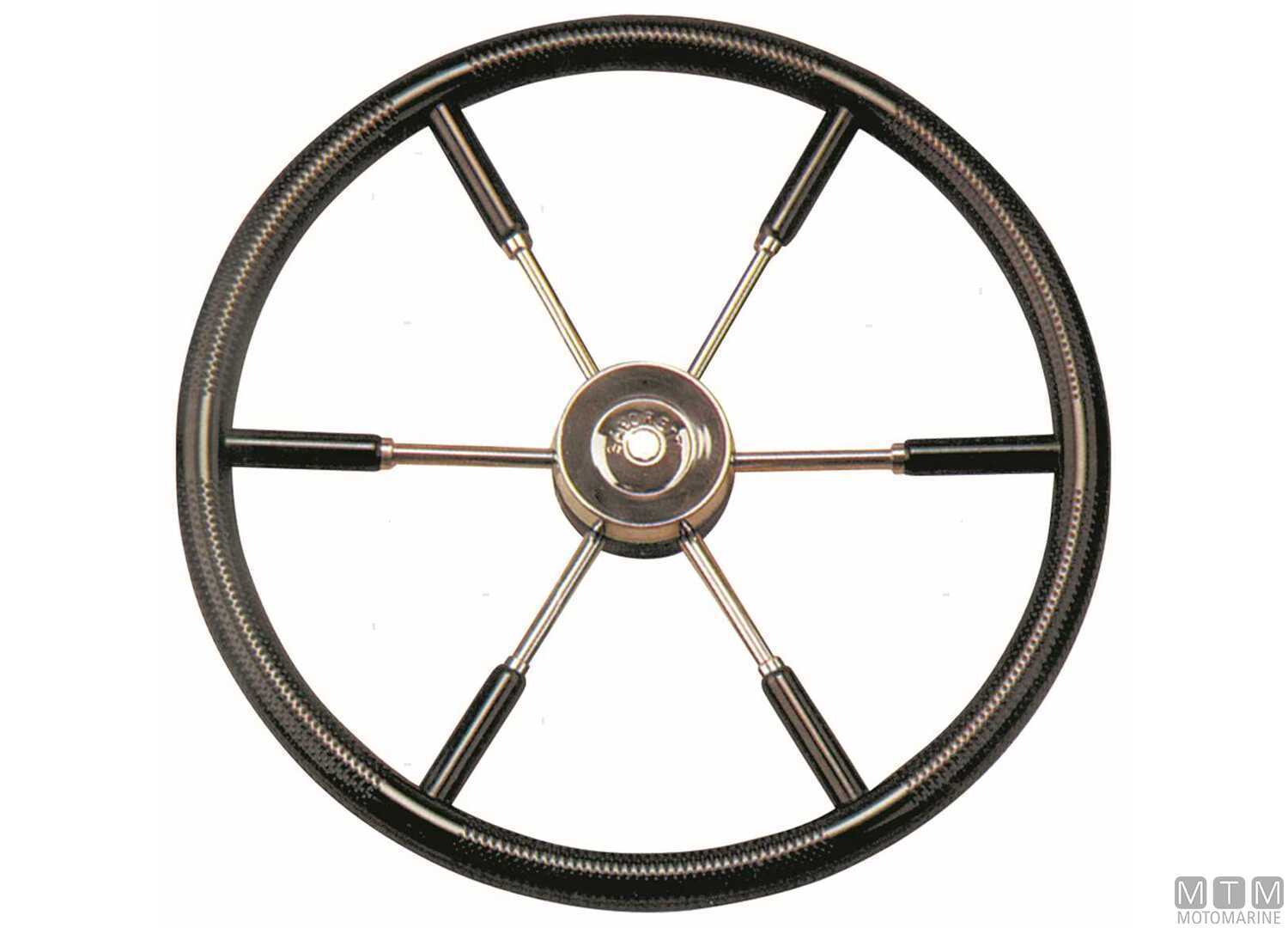 Image Stainless Steel Black Polyurethane Helmsman's Wheel &Oslash;450mm