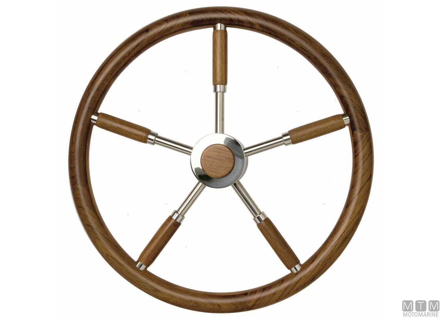 Image Helm Wheel Stainless Steel Teak &Oslash;450mm