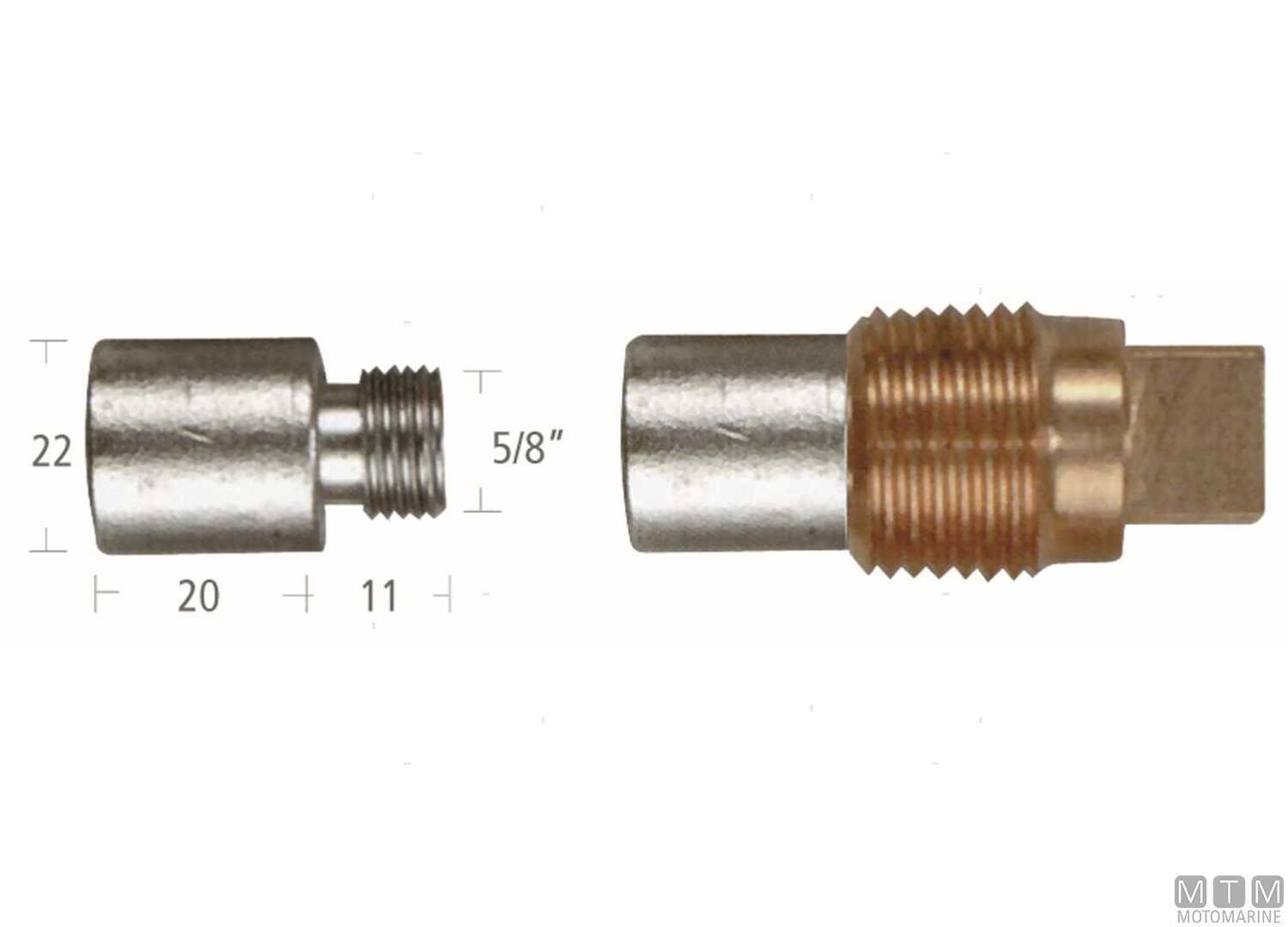 Image Anodo Barrotto Caterpillar 22x20mm in Zinco