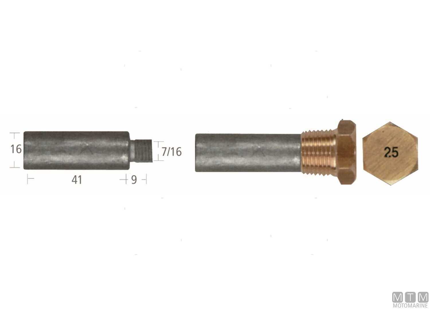 Image Zinc Caterpillar Pencil Anode 16x41mm