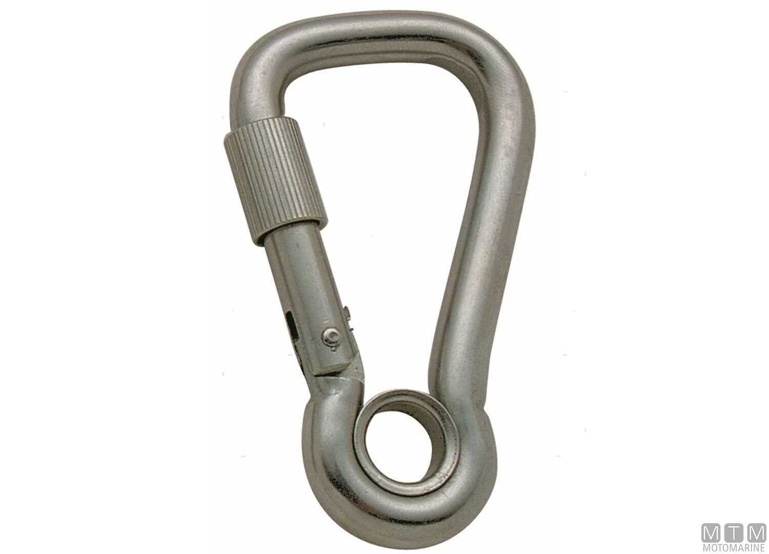 Image Moschettone Largo &Oslash;6mm con Occhio Ghiera Acciaio Inox 316