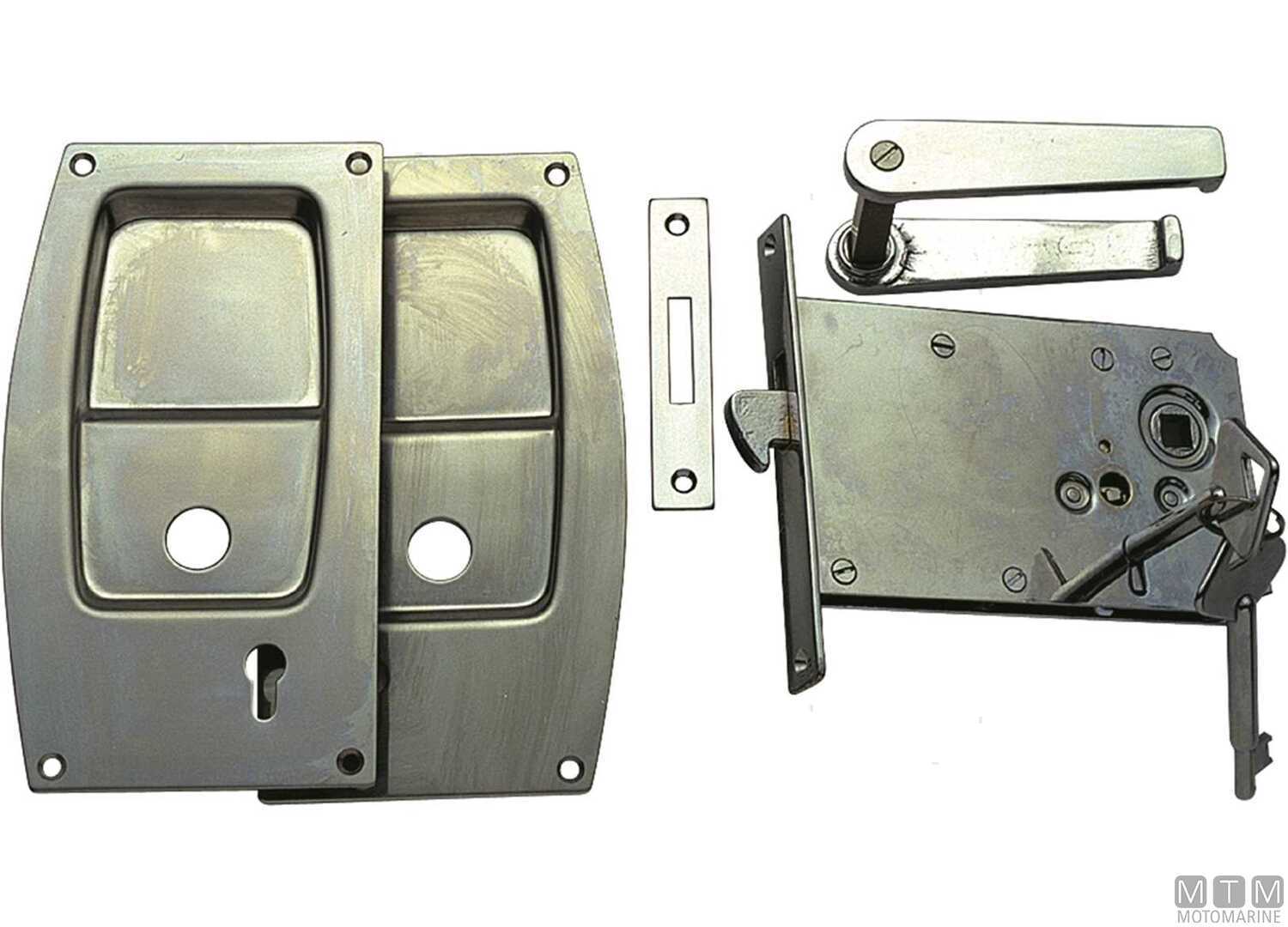 Set Serratura da Incasso 2 Mani con Chiavi 3448 Acciaio Inox-img0343386_1.jpg