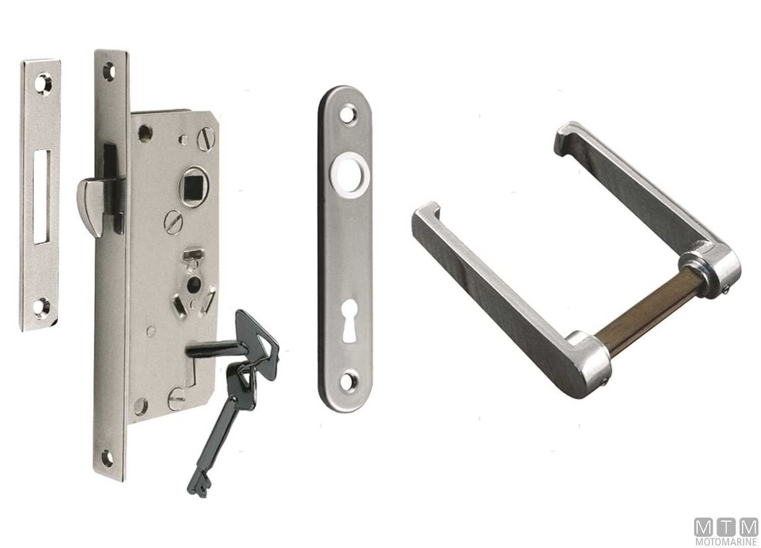 Image Set Serratura da Incasso 2 Mani con Chiavi 4070 Acciaio Inox