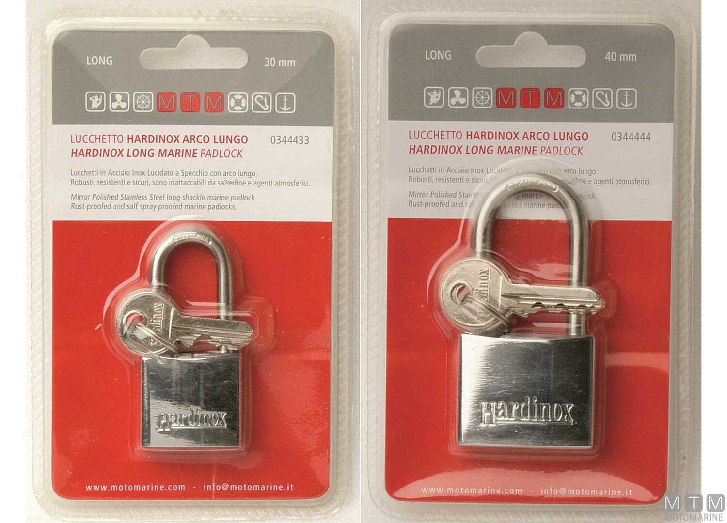 Image Hardinox Stainless Steel Padlock 30mm Long Shackle