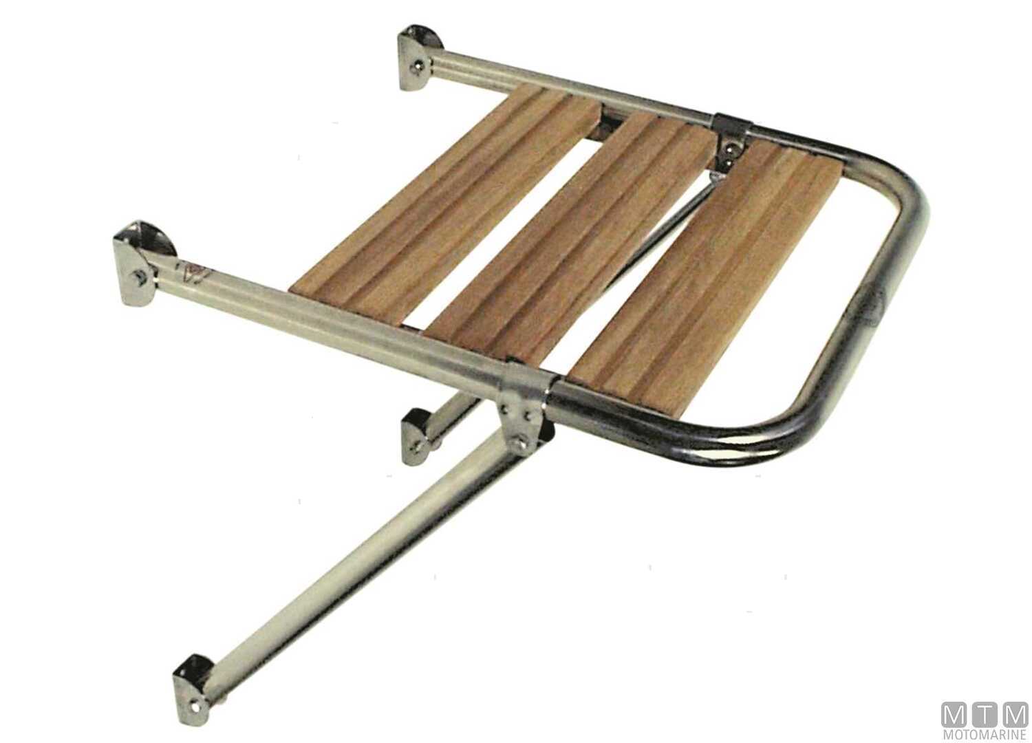 Image Plancetta Tinox M 40x46cm Acciaio Inox e Legno Doussie