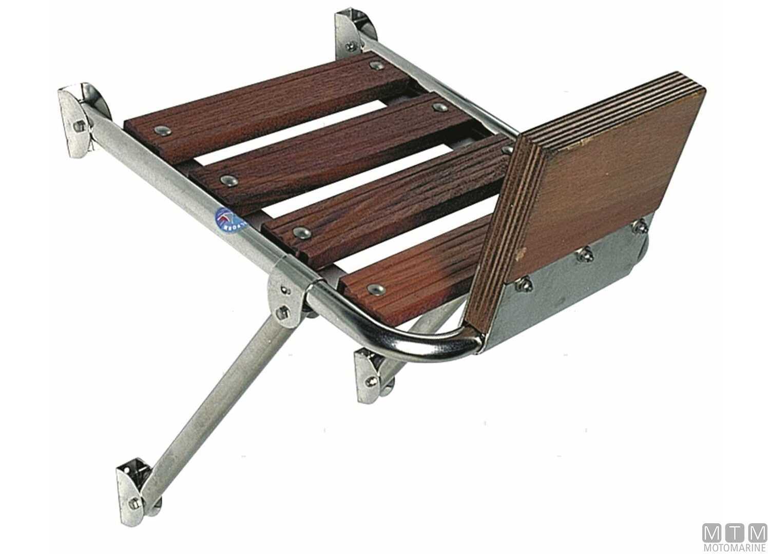 Image Minox S Swim Platform with Outboard Bracket Stainless Steel and Wood