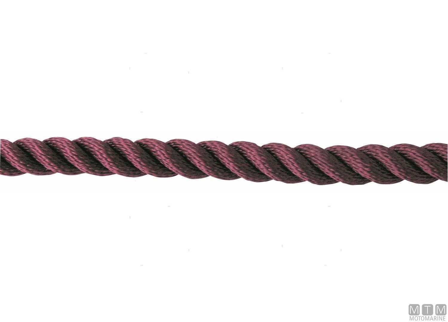 Image Cima Ormeggio 3 Fusi Rosso Vino in Poliestere &Oslash;10mm 200m