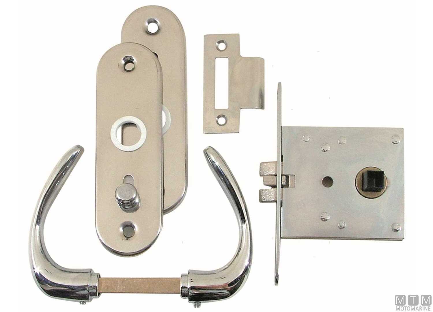 Image Set Serratura da Incasso Destra con Blocco 701500 Ottone Cromato