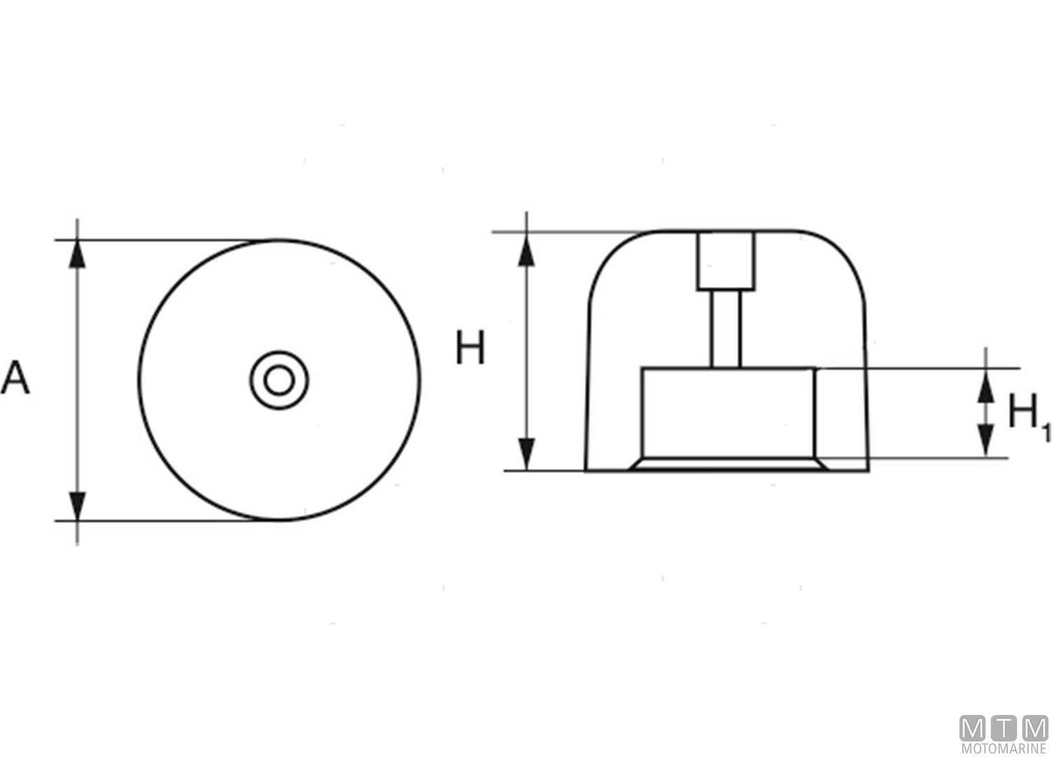 Anodo a Ogiva Esagonale per Bow Thruster Vetus Kgf 220 in Zinco-img5165510_3.jpg