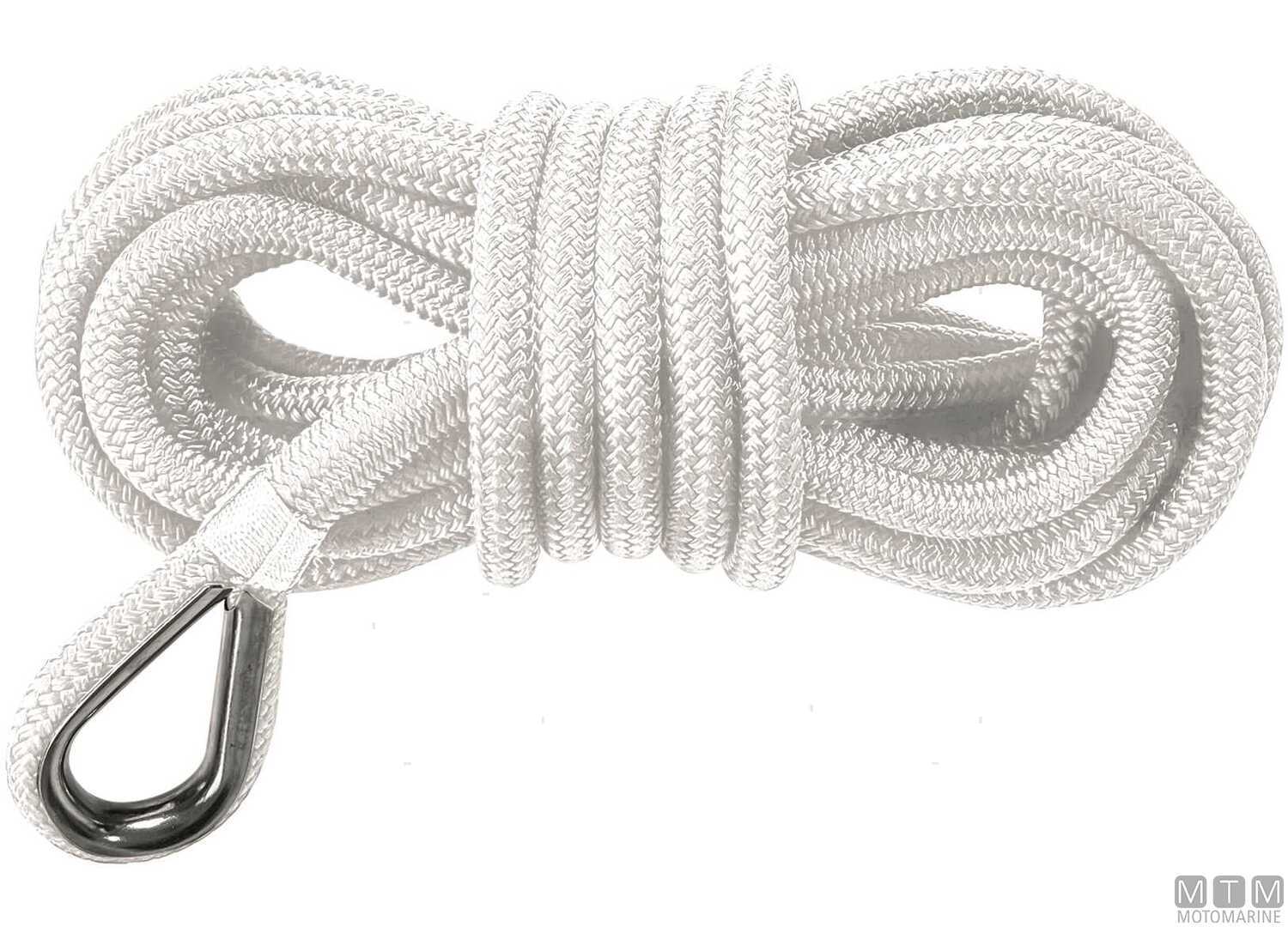 Image Treccia Ormeggio 16 Fusi Bianca con Redancia Inox &Oslash;10mm 6m