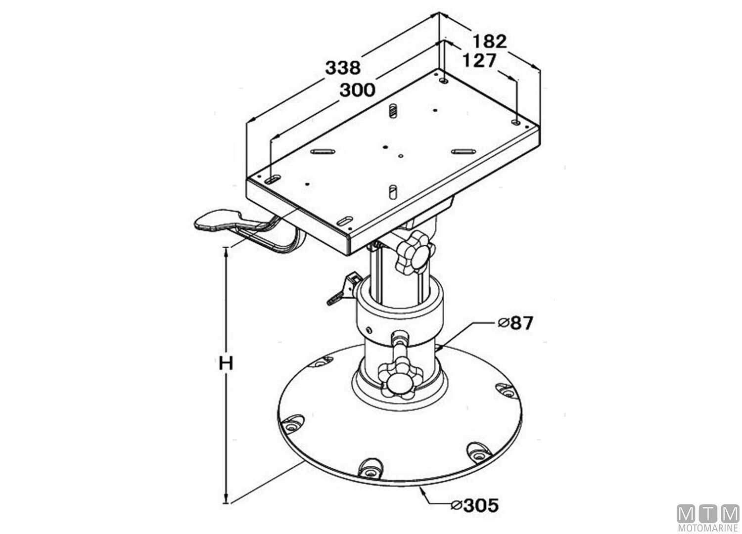 Supporto Sedile Regolabile Ocean h435/635mm in Alluminio-img0846865_.jpg