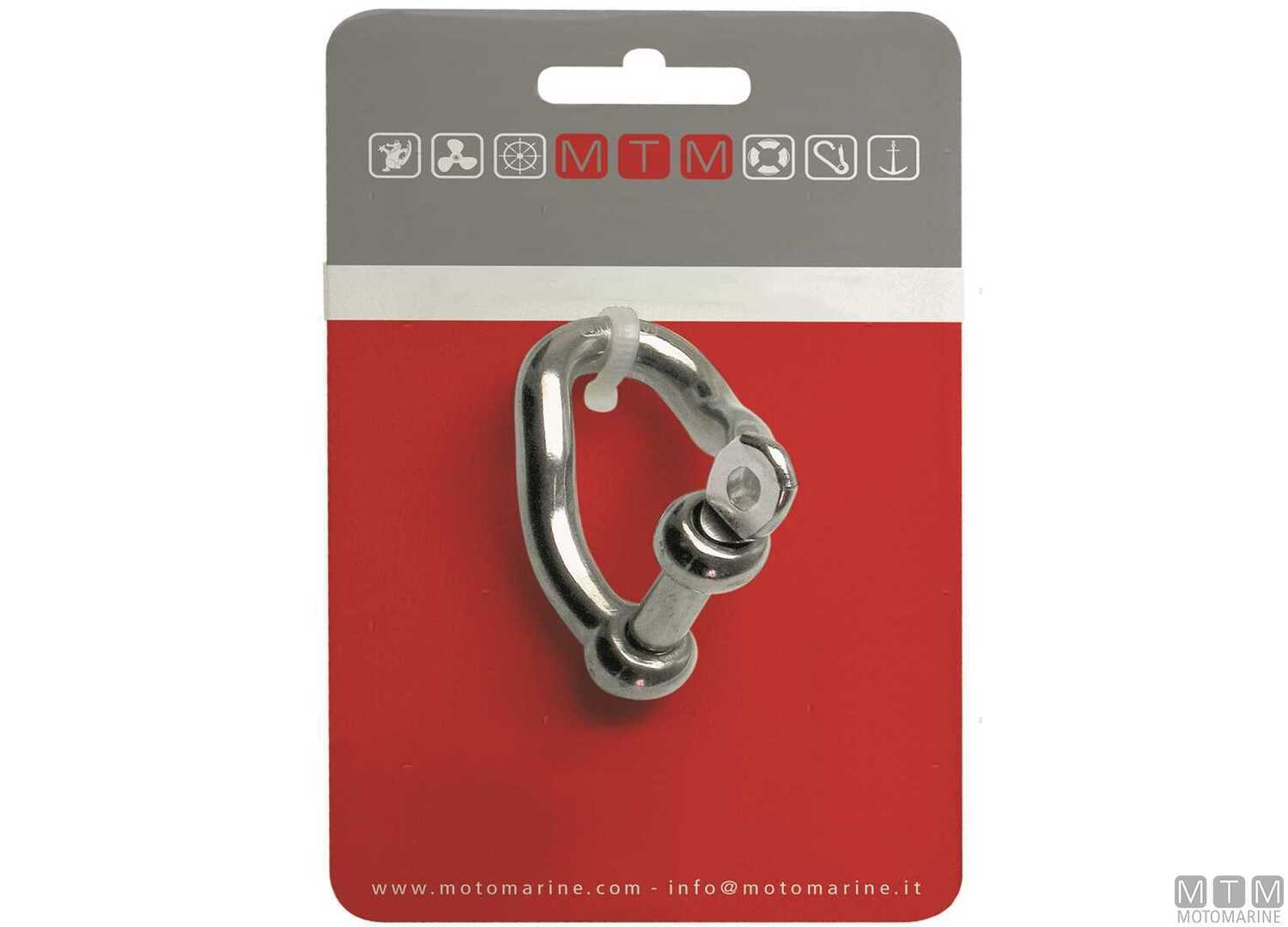 Image Twisted Dee Shackle &Oslash;5mm 316 Stainless Steel M-CARD