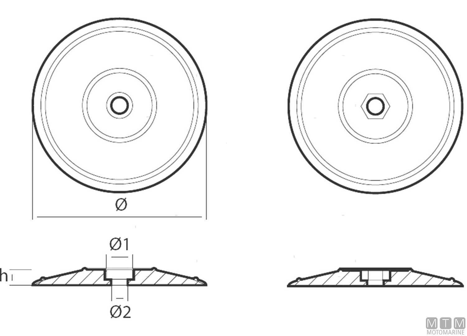 Coppia di Anodi a Flangia in Zinco Ø90mm con Viti-img5110057_2.jpg
