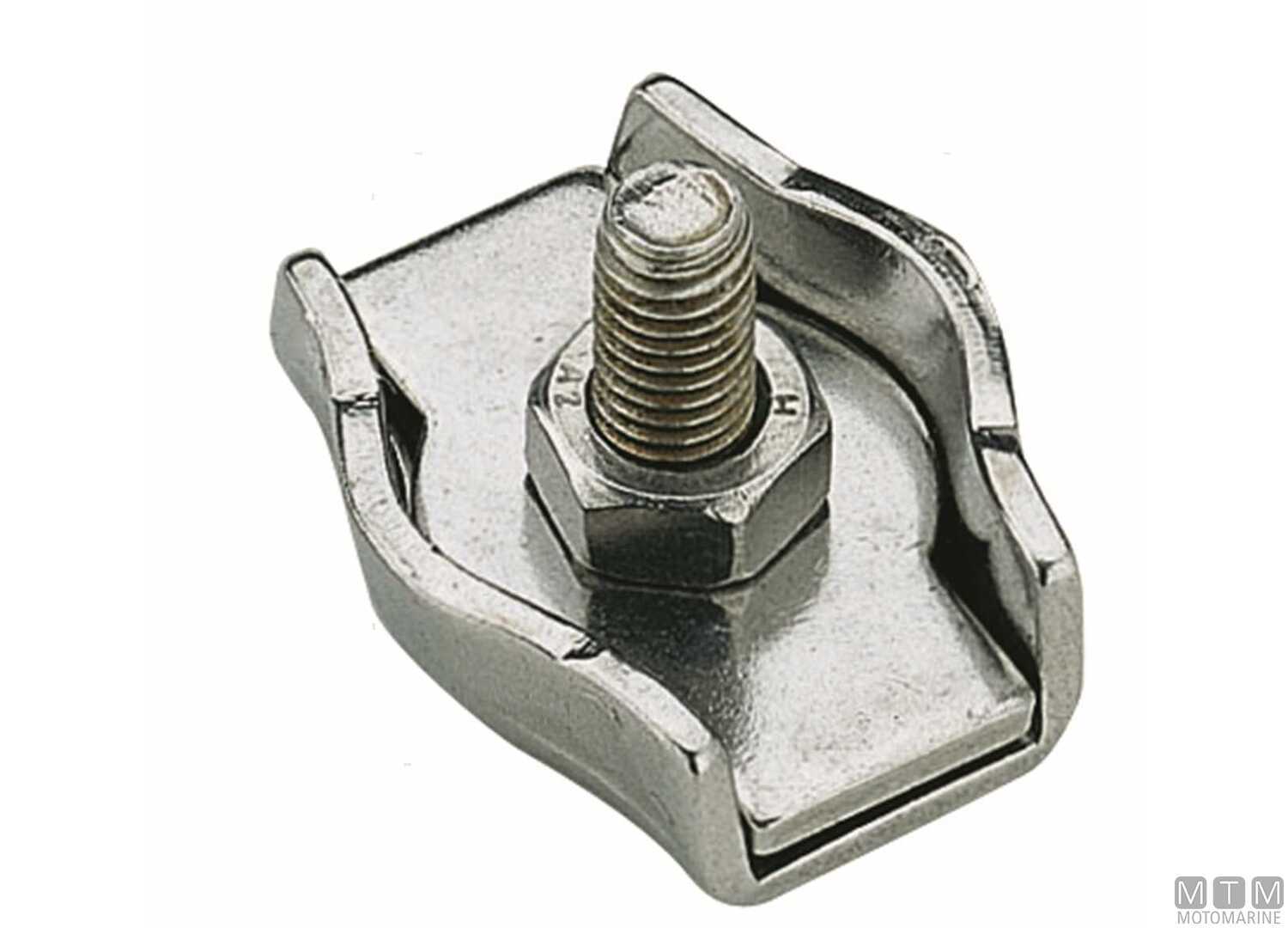 Image Morsetto Pressacavo Piatto per Cavo &Oslash;2mm in Acciaio Inox