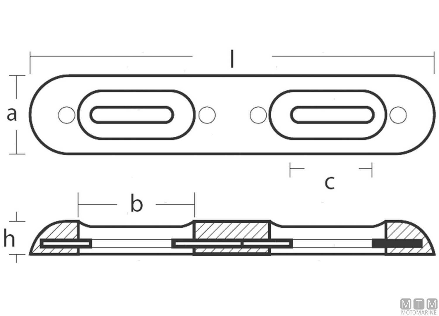 Anodo a Piastra per Fairline 1KG l320mm in Alluminio-img5110112_2.jpg