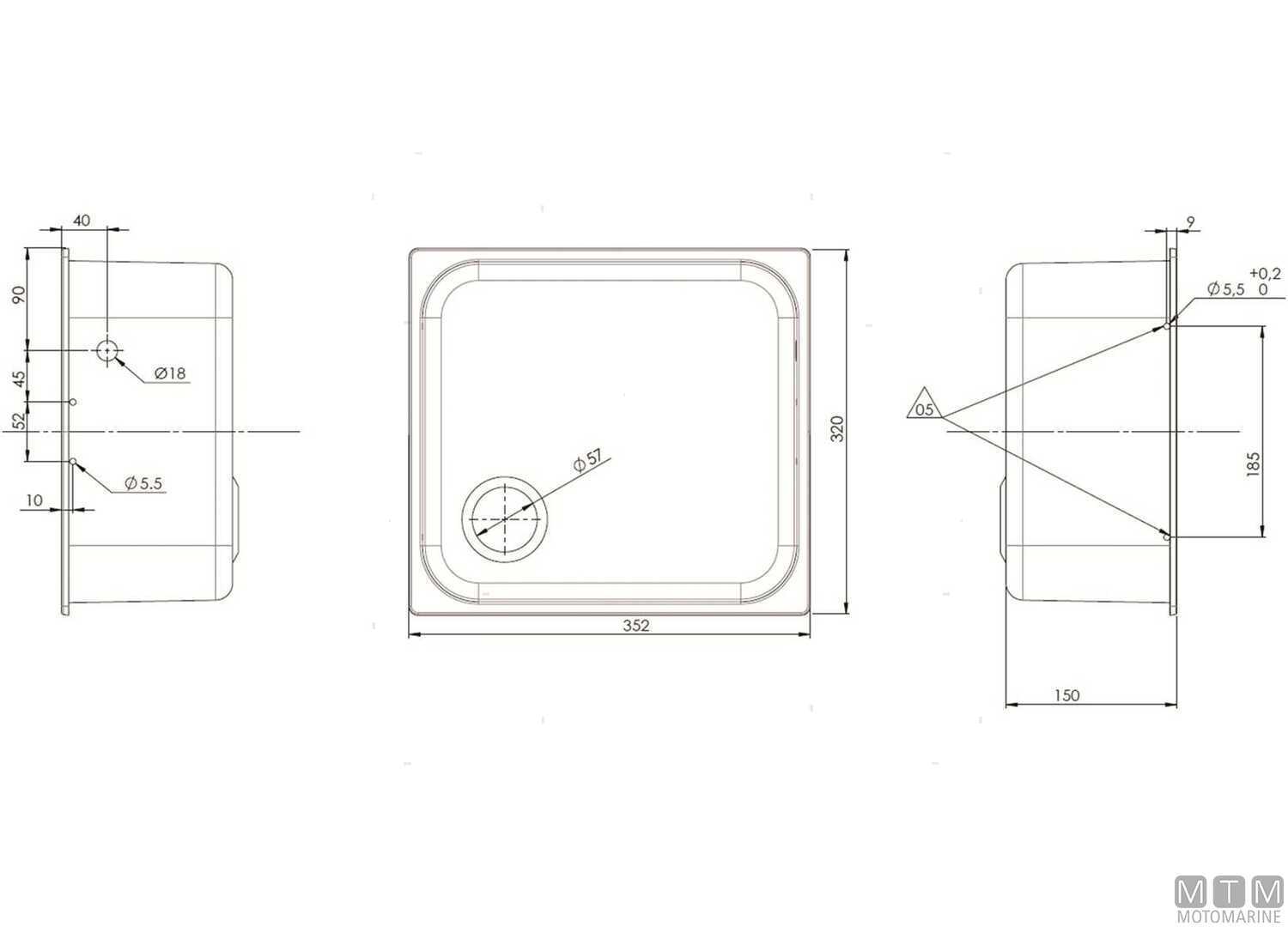 Rectangular Sink 320x350mm Stainless Steel 18/8 Cover-img1501834_4.jpg