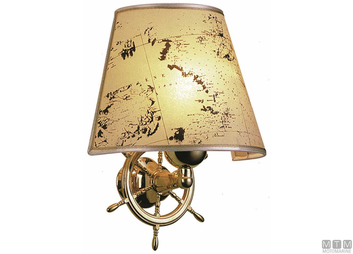 Image Lampada Aplique in Ottone con Paralume