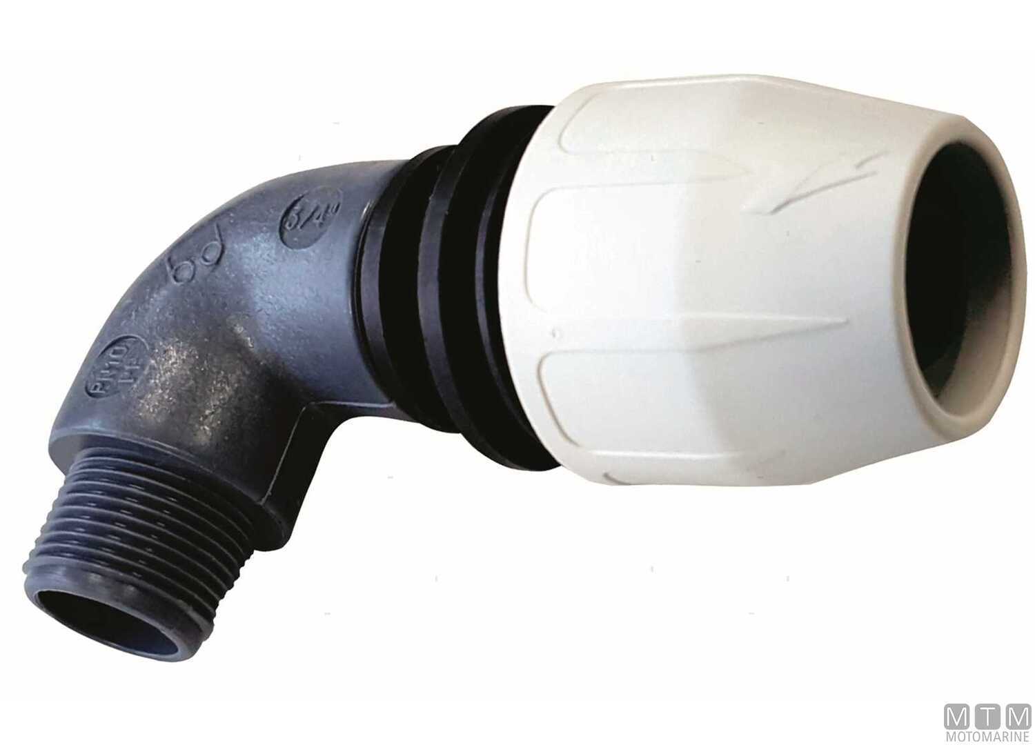 Image Bd Fast Quick Elbow Coupling 90&deg;COMPACT 1/2"X 10 Filled Polypropylene