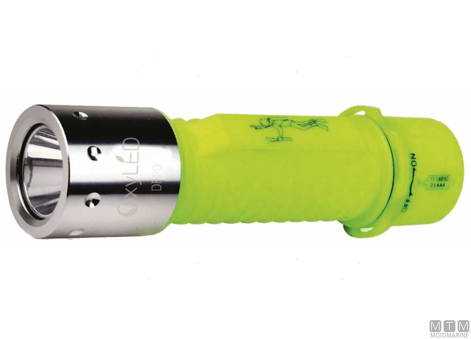 Torcia Led Impermeabile per Sub Gialla con Laccio l14cm-img2114806_.jpg