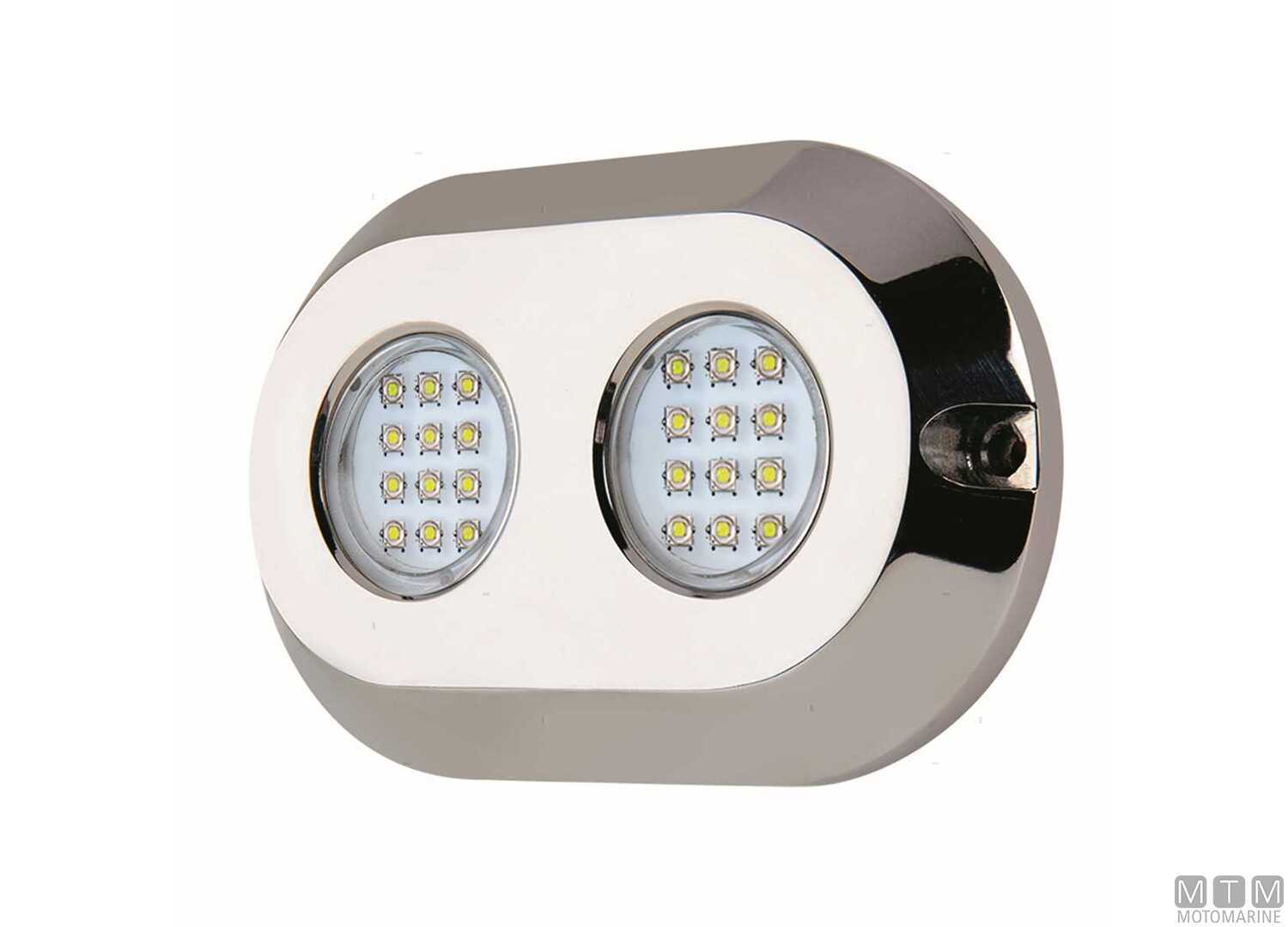 Image Faro Subacqueo Led Bianco Acciaio Inox 128x80mm