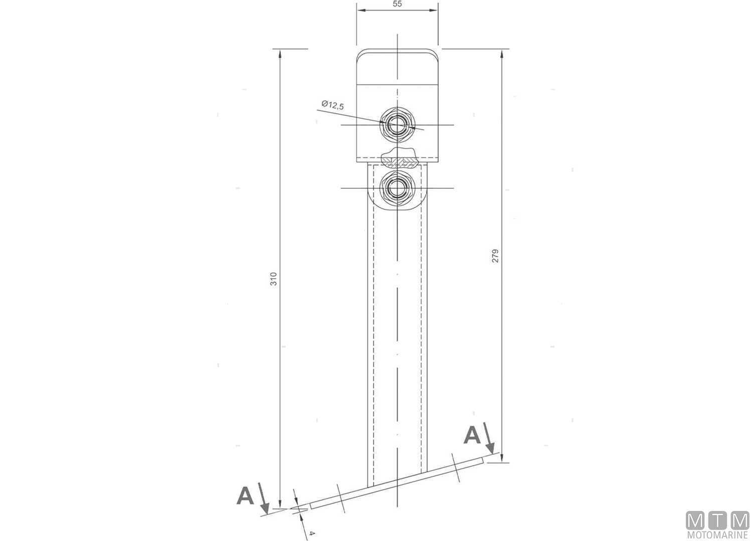 Staffa in Acciaio Zincato per Fermaprua 220XH40MM-img2805215_.jpg