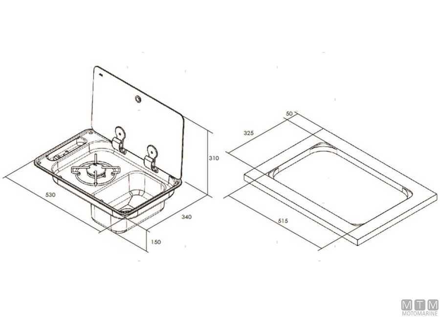 Piano di Cottura 1 Fuoco con Lavello e Coperchio in Vetro-img1506655_2.jpg